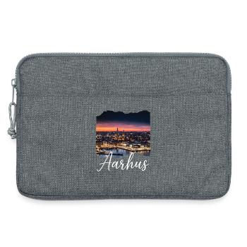 Aarhus Hafenpanorama Dämmerung - Laptoptasche 13" - Grau meliert - Vorne