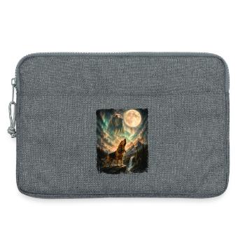 Bloodhound Howling At Moon - Dog Dad Dog Mom - Laptop bag 13" - heather grey - Front