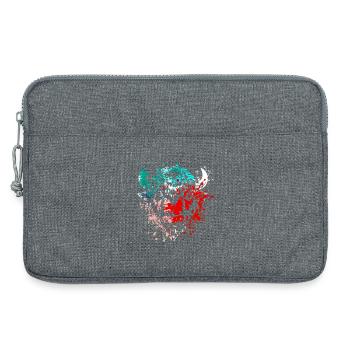 Art éclaboussuré de bison - Sacoche pour ordinateur portable 13 pouces - gris chiné - Devant