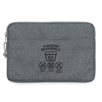 Die Wäsche bitte schonend behandeln 50 Geburtstag - Laptoptasche 13" - Grau meliert - Vorne