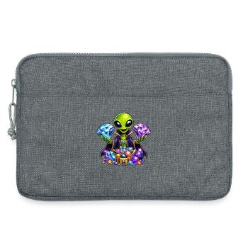 Mage du trésor extraterrestre - Sacoche pour ordinateur portable 13 pouces - gris chiné - Devant