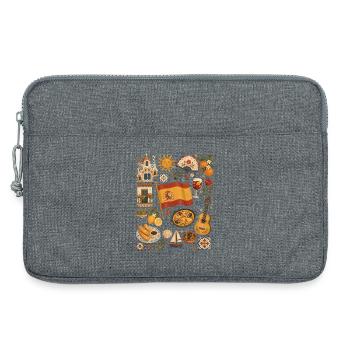 Espagne | Tapas, soleil & joie de vivre - Sacoche pour ordinateur portable 13 pouces - gris chiné - Devant