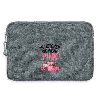 Citrouille de soutien au cancer d’octobre - Sacoche pour ordinateur portable 13 pouces - gris chiné - Devant