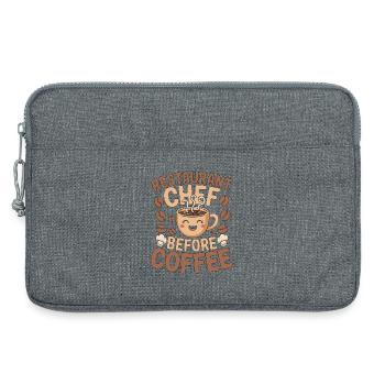 Chef de restaurant avant le personnel de cuisine Amateur de café - Sacoche pour ordinateur portable 13 pouces - gris chiné - Devant