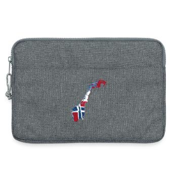 Voyage sur la carte de la Norvège Drapeau Scandinavie - Sacoche pour ordinateur portable 13 pouces - gris chiné - Devant