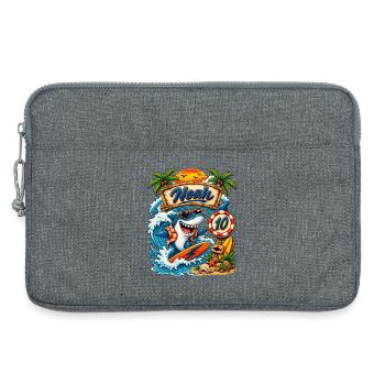 Noah Shark Surfer 10. Geburtstag - Laptoptasche 13" - Grau meliert - Vorne