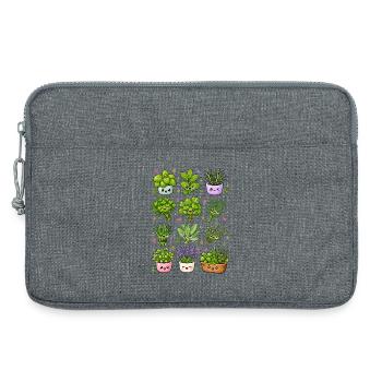 Kawaii Kräuter | Küche & Kräutergarten - Laptoptasche 13" - Grau meliert - Vorne