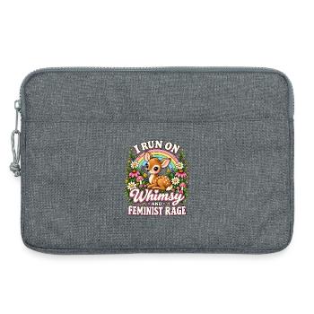 I Run On Whimsy And Feminist Rage - Laptoptasche 13" - Grau meliert - Vorne