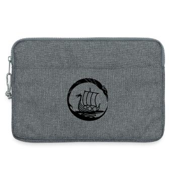 Celtic Irland Wikinger Keltisch Knoten Schiff - Laptoptasche 13" - Grau meliert - Vorne