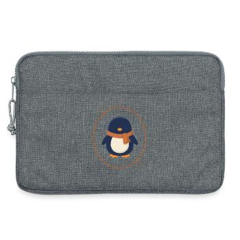 Pinguin Mit Schal Winter Tiermotiv - Laptoptasche 13" - Grau meliert - Vorne