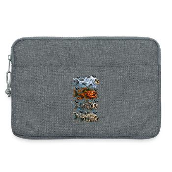 Halloween Trout Fish Ghost Pumpkin Skeleton - Laptoptasche 13" - Grau meliert - Vorne