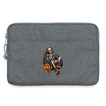 Fun Halloween video game with a skeleton - Laptoptasche 13" - Grau meliert - Vorne