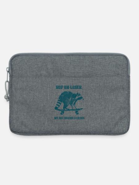 Hop On Loser We Are Having A Crisis Waschbaer - Laptoptasche 13" - Grau meliert