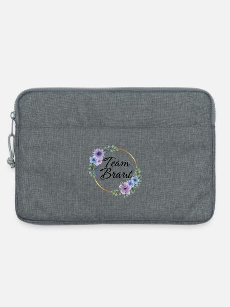 Team Braut Blumenkranz Lila - Laptoptasche 13" - Grau meliert
