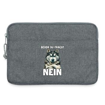 Originelle Geschenke für Husky Fans Gassi  - Laptoptasche 13" - Grau meliert - Vorne