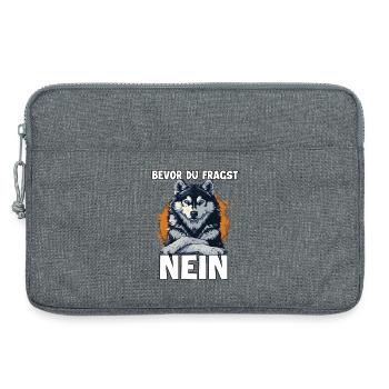 Originelle Geschenke für Husky Fans Gassi T - Laptoptasche 13" - Grau meliert - Vorne