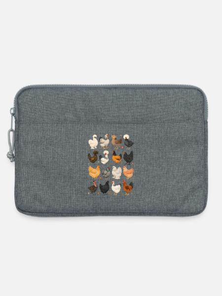 Hühner | Bauernhof & Geflügel - Laptoptasche 13" - Grau meliert