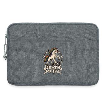 Death Metal Einhorn – Metal Unicorn Vinyl - Laptoptasche 13" - Grau meliert - Vorne