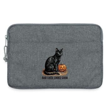 Bad Luck Looks Good Schwarze Katze - Laptoptasche 13" - Grau meliert - Vorne