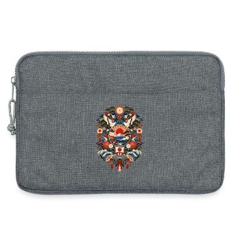 Japan | Fuji, Kraniche & Wellen - Laptoptasche 13" - Grau meliert - Vorne