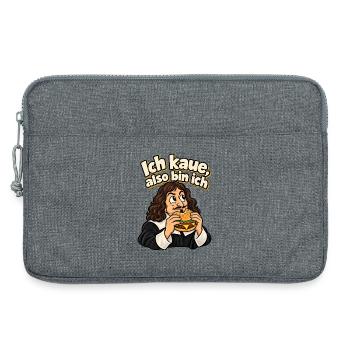 Descartes Burger – Ich kaue, also bin ich - Laptoptasche 13" - Grau meliert - Vorne