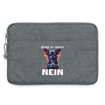 Originelle Geschenkidee für Chihuahua Fans Gassi - Laptoptasche 13" - Grau meliert - Vorne