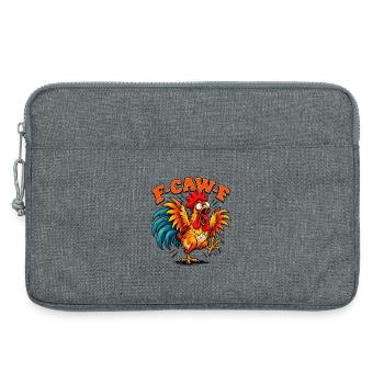 Funny F-CAW-F Crazy Rooster Retro Chicken - Laptoptasche 13" - Grau meliert - Vorne