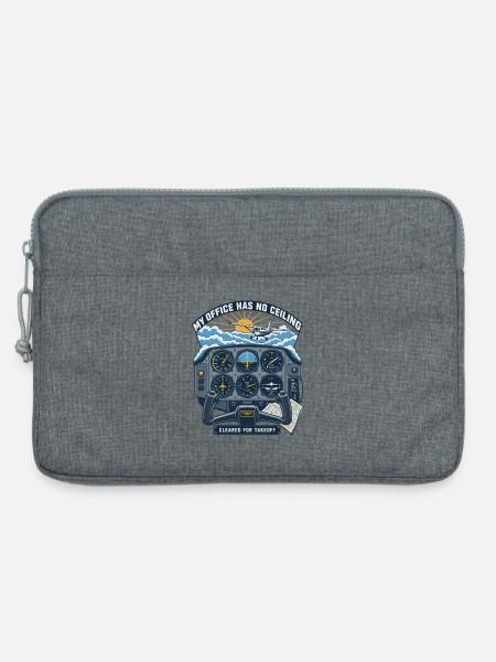 Cockpit Stil Shirt Büro Ohne Decke - Laptoptasche 13" - Grau meliert
