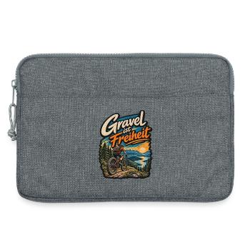Gravel ist Freiheit Patch Geschenkidee  - Laptoptasche 13" - Grau meliert - Vorne
