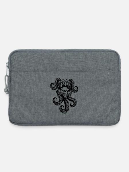 Tentakelmonster-Maul – Dunkles Meereswesen - Laptoptasche 13" - Grau meliert