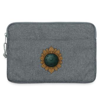 Handpan Mandala Klangmeditation Achtsamkeit - Laptoptasche 13" - Grau meliert - Vorne