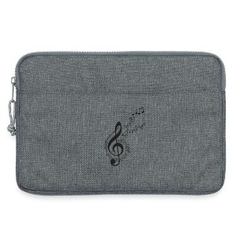 Musiknoten Musik Musiker Notenschlüssel Noten - Laptoptasche 13" - Grau meliert - Vorne