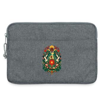Vietnam | Lotus, Kraniche & Laternen - Laptoptasche 13" - Grau meliert - Vorne