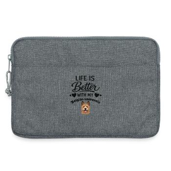  Das Leben Ist Besser Mit Meinem Belgian - Laptoptasche 13" - Grau meliert - Vorne