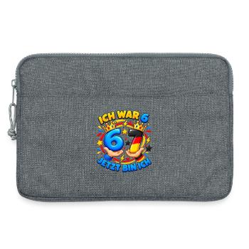 Ich War 6 Jetzt Bin Ich 7 – Six Seven 7 Geburtstag - Laptoptasche 13" - Grau meliert - Vorne