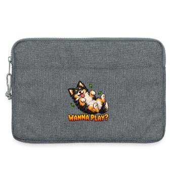 Will to Play Cute Pixel Art Puppy – verspielter Hund - Laptoptasche 13" - Grau meliert - Vorne