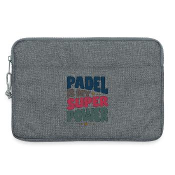 Padel Spielerin Spieler Padel is my Superpower - Laptoptasche 13" - Grau meliert - Vorne