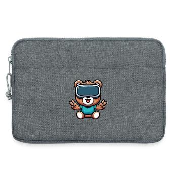 Bär Süß Comic Cartoon VR Virtual Reality - Laptoptasche 13" - Grau meliert - Vorne