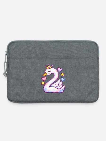 Schöner Schwan Zahl 2 - Laptoptasche 13" - Grau meliert