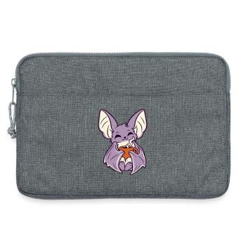 Kaffee-Fledermaus mit Becher - Laptoptasche 13" - Grau meliert - Vorne