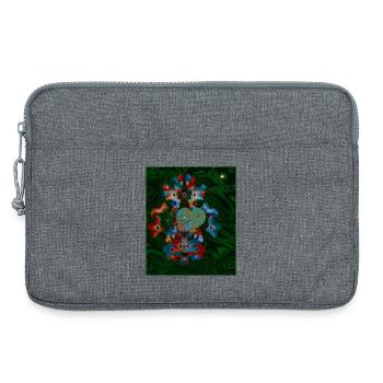 Märchenhaftes Design mit Herz und Blüten  - Laptoptasche 13" - Grau meliert - Vorne