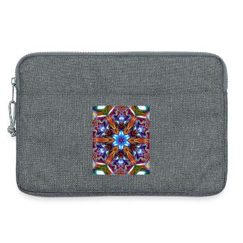 Bunter kaleidoskopische Mandala - Laptoptasche 13" - Grau meliert - Vorne