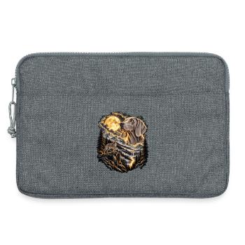 Hundefreunde Vollmond Hundemotiv - Laptoptasche 13" - Grau meliert - Vorne