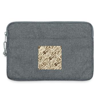 Trompete Noten und Musikornamente - Laptoptasche 13" - Grau meliert - Vorne