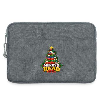 Merry & Read Buch-Weihnachtsbaum - Laptoptasche 13" - Grau meliert - Vorne