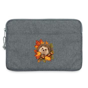 Igel im Herbstlaub - Laptoptasche 13" - Grau meliert - Vorne