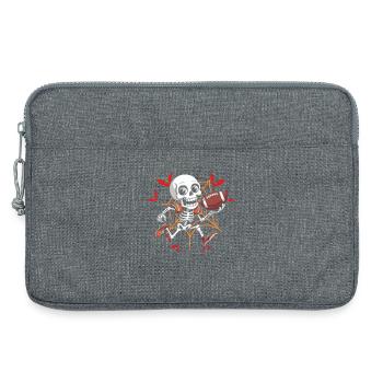 Spooky American Football Skeleton - Laptoptasche 13" - Grau meliert - Vorne