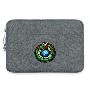 Grüner Drache mit Diamant - Laptoptasche 13" - Grau meliert - Vorne