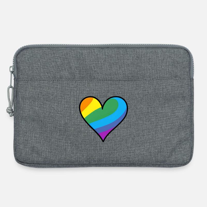 Regenbogenherz Pride Print - Laptoptasche 13" - Grau meliert