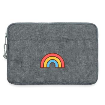 Heller Retro-Regenbogen - Laptoptasche 13" - Grau meliert - Vorne